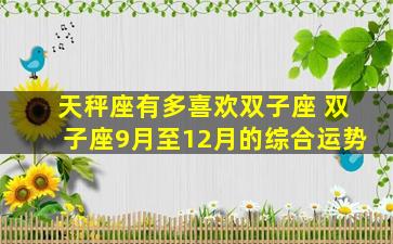 天秤座有多喜欢双子座 双子座9月至12月的综合运势